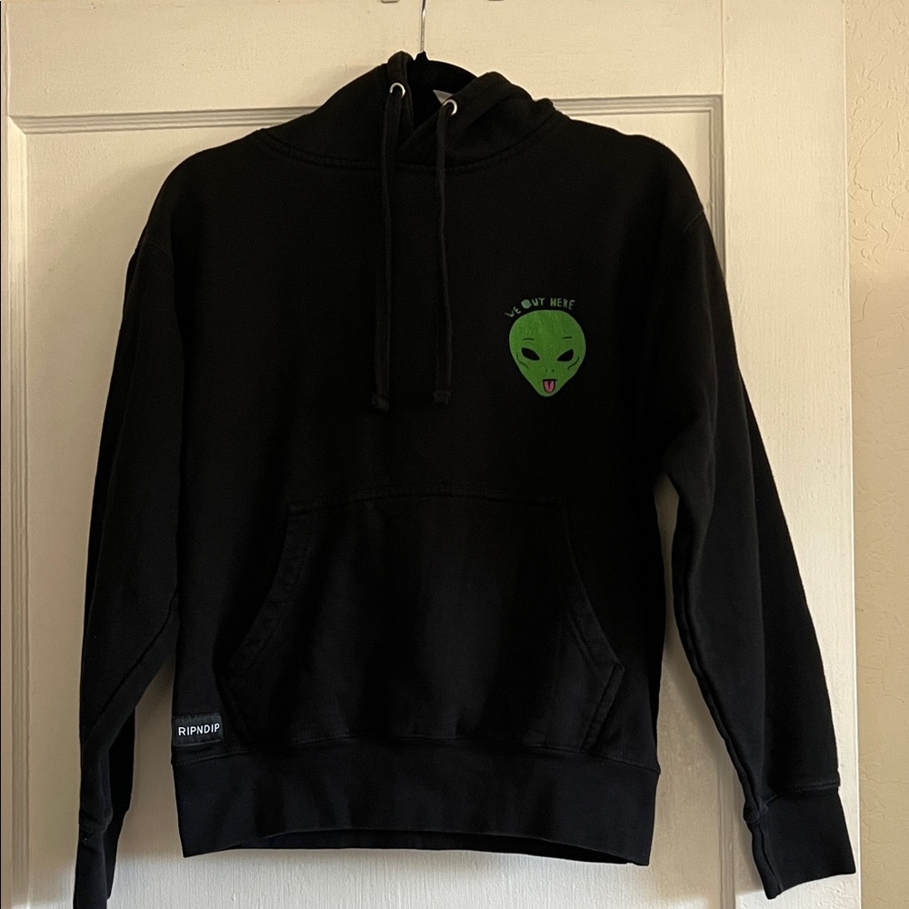 Ripndip Black Sweater with Green Alien Graphic